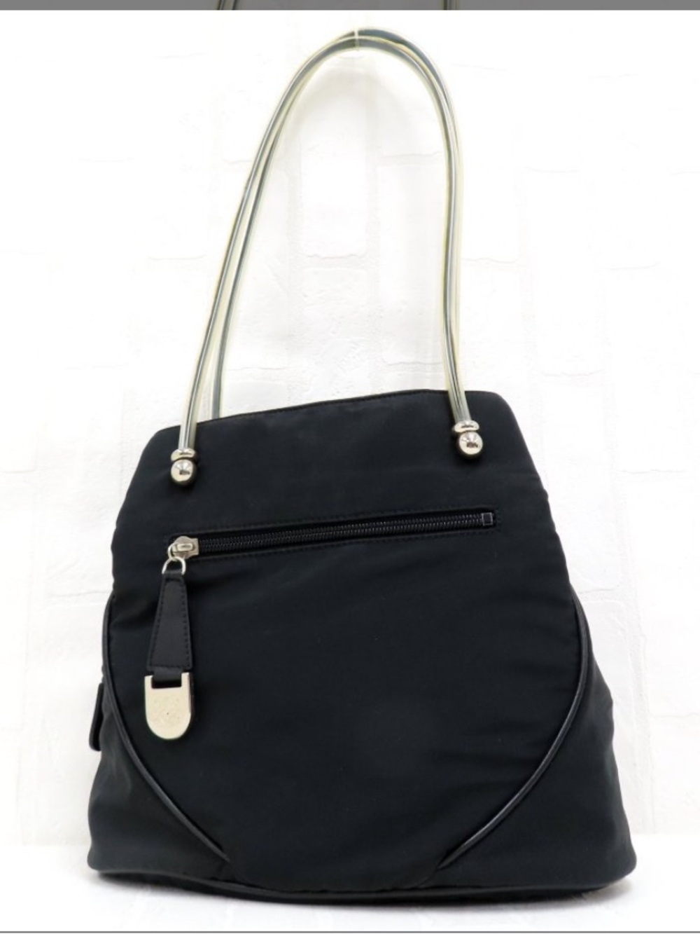 Loewe vintage black shoulder bag with silver hardware
